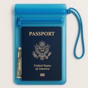 18 Waterproof Passport Cover with Zippered Pocket for Beach and Cruise Trips